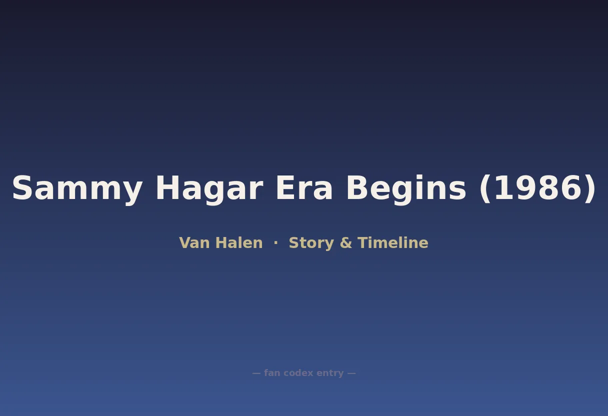 Sammy Hagar Era Begins (1986)
